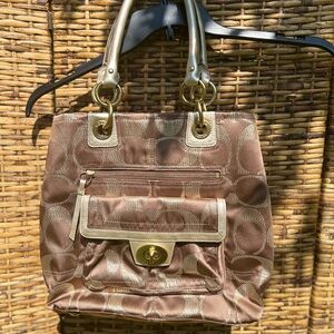 Coach Brown Shoulder Bag with Signature Design